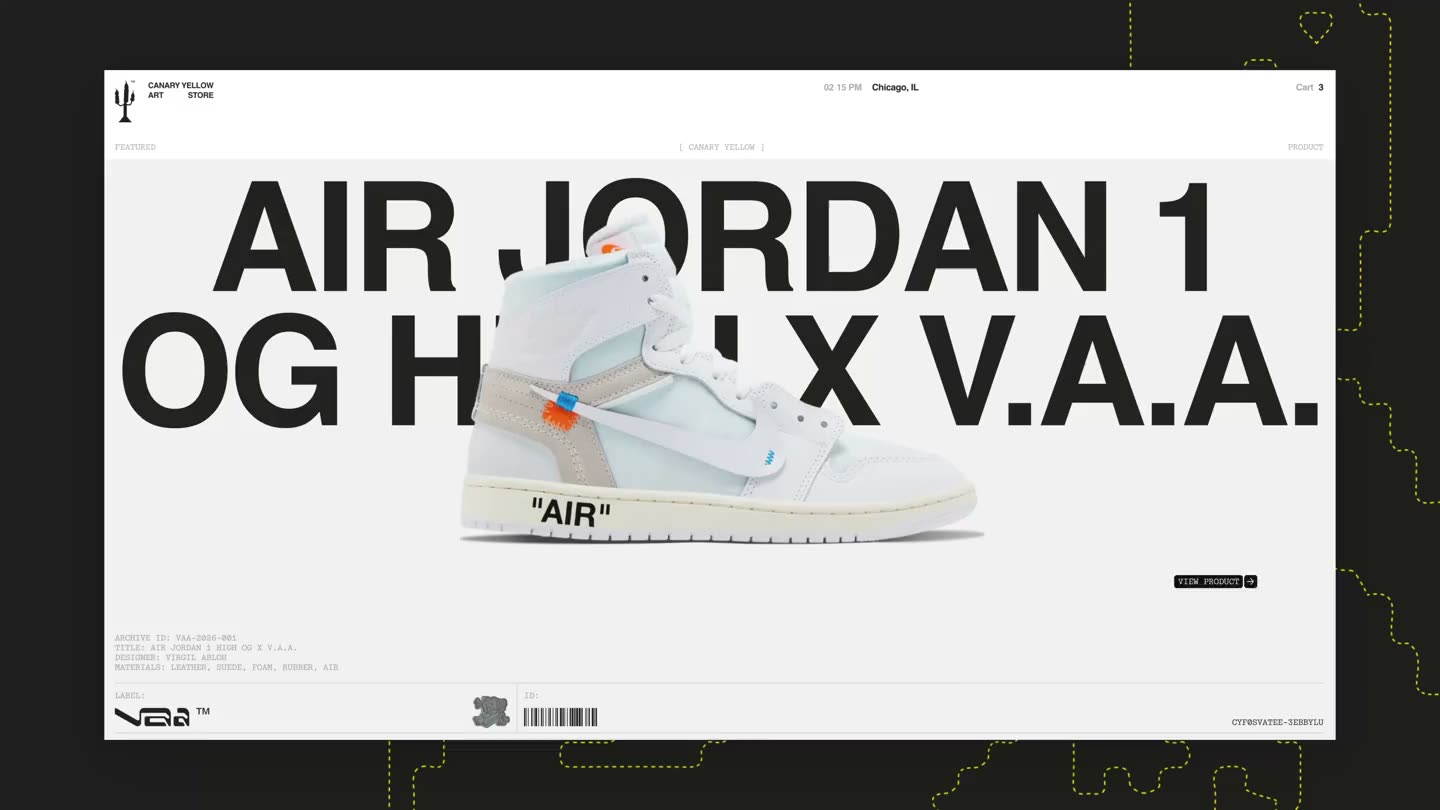 Virgil Abloh Archive Canary Yellow Art Store